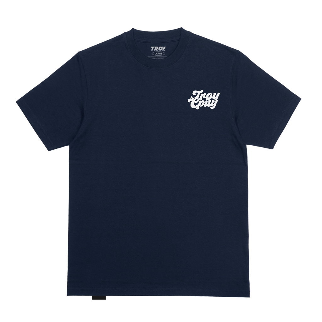 Troy Company T-shirt Navy Blue Good Life - Kaos Lengan Pendek Kaos Biru Navy MTD 3476