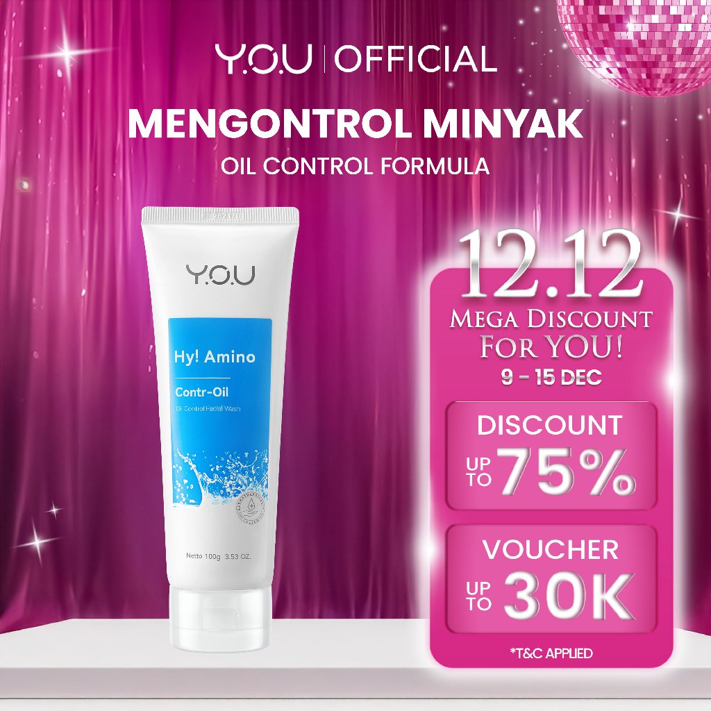 YOU Hy Amino Contr-Oil Oil Control Facial Wash 100gr Kulit Berminyak Glycolic Acid