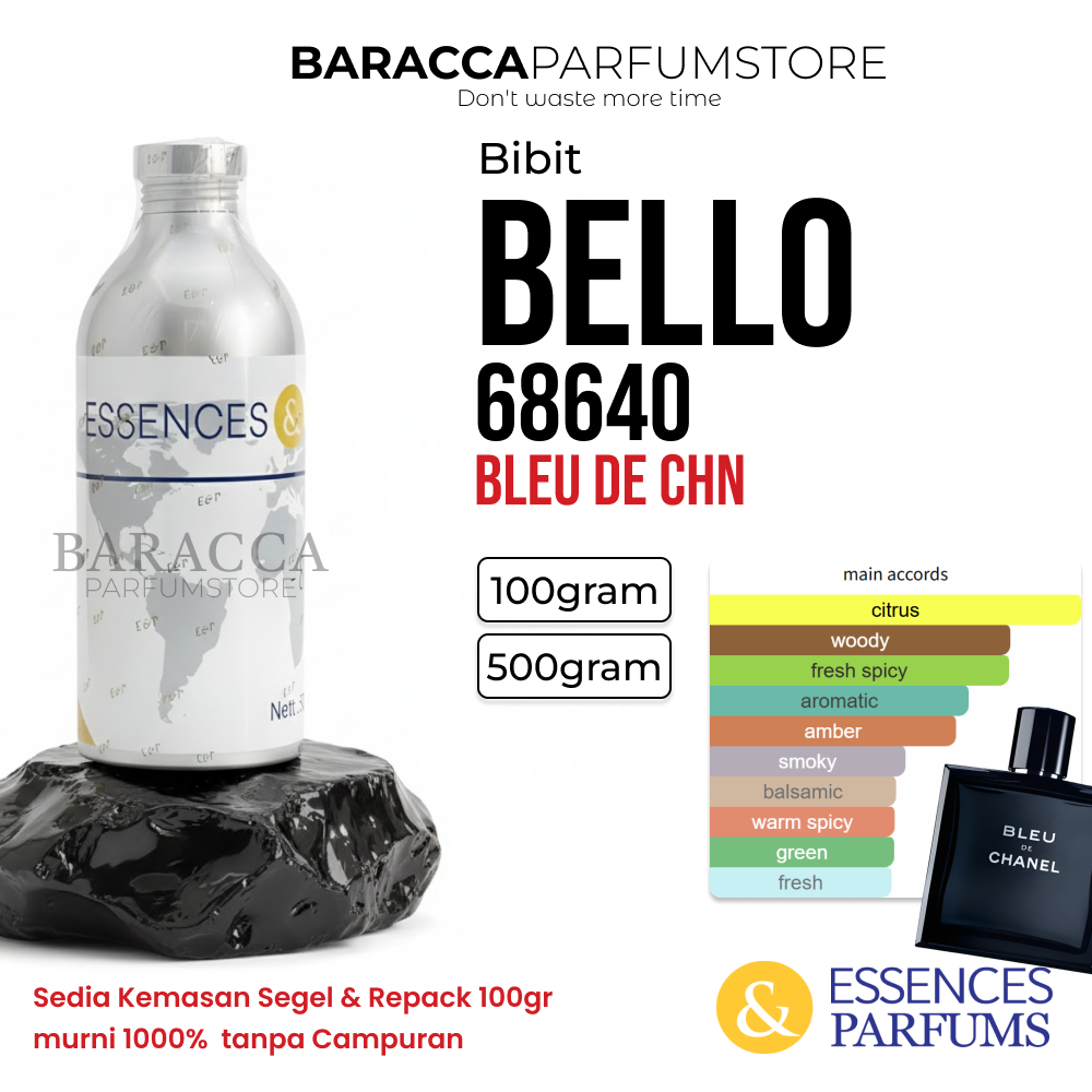 ESSENCES & PARFUMS BELLO 68640 - BIBIT PARFUM BLEU DE CHAMEL - SEGEL & REPACK 100G