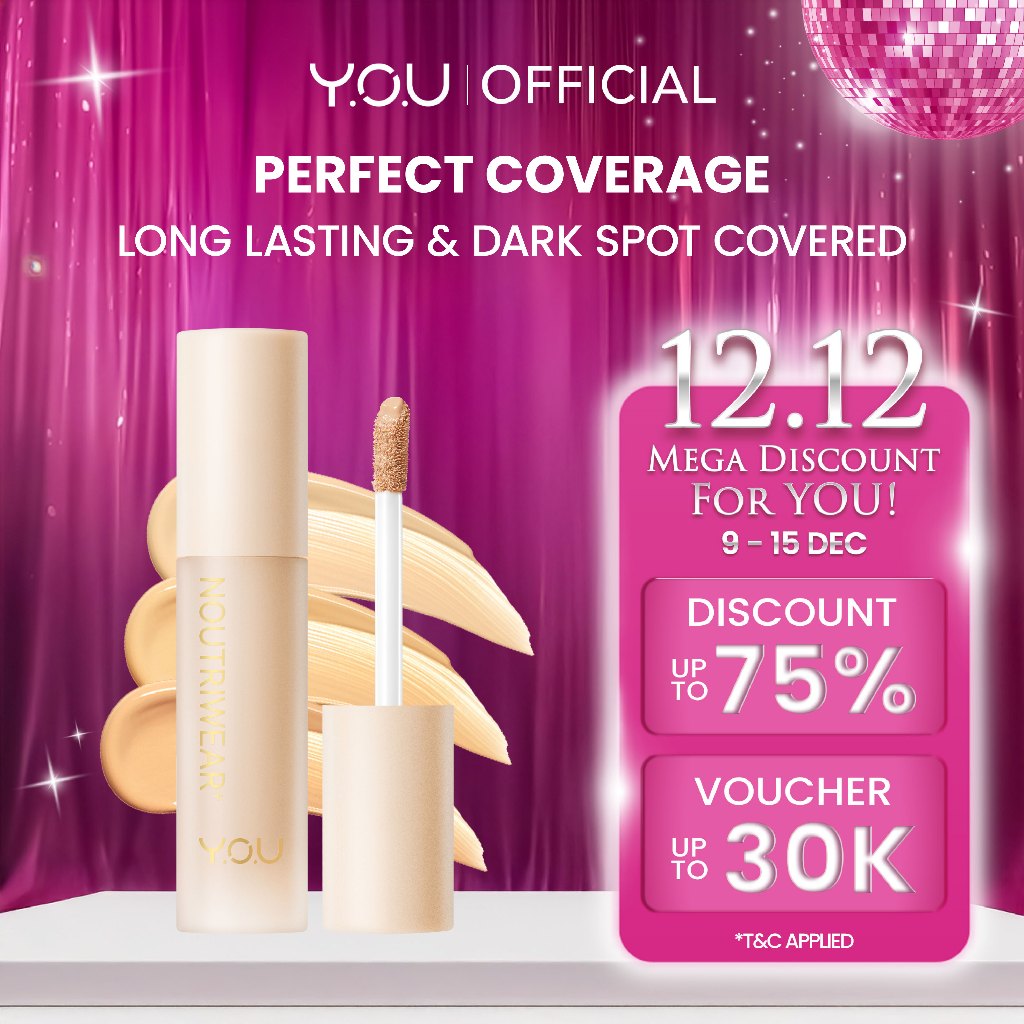 YOU NoutriWear+ Complete Cover Concealer Bedak Padat Perfect Coverage Bedak Pengontrol Minyak