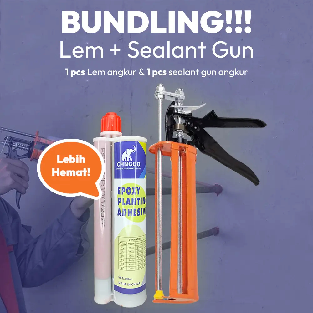 BUNDLING LEM ANGKUR DAN PISTOL TEMBAKAN SEALANT GUN, BUNDLING LEM ANGKUR DAN SEALANT GUN ANGKUR
