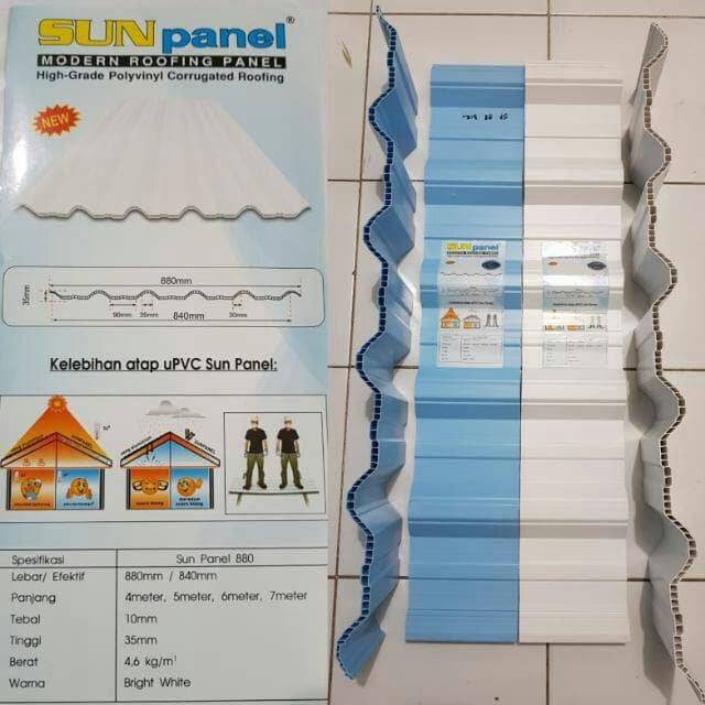 Sun Panel Atap uPvc SunPanel 88 tebal 10mm Semi Transparan
