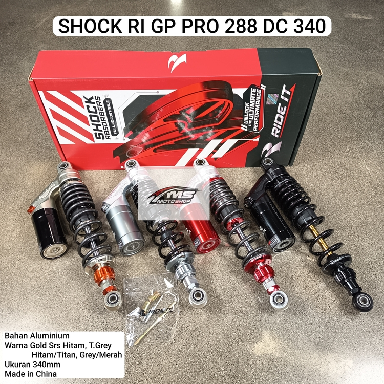 RIDE IT GP PRO 288 SKOK 280; 320; 340mm HITAM AS GOLD TITAN-GREY GREY-MERAH HITAM-GREY DOUBLE KLIK