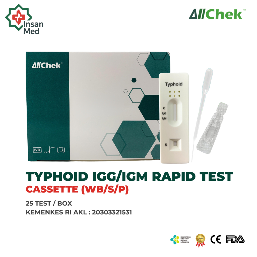 Typoid IgG IgM (Salmonella) Cassette Allchek Isi 25
