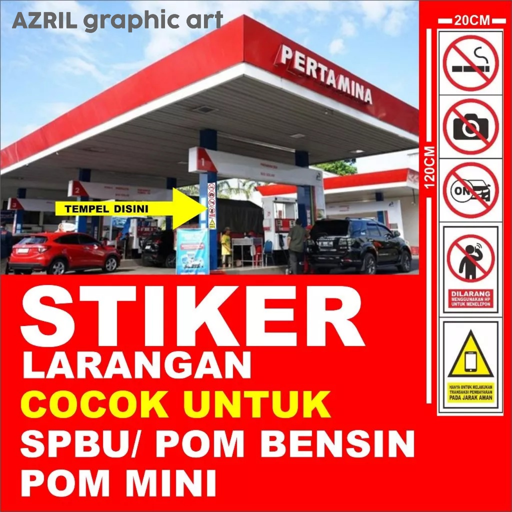 Sticker POM BENSIN Sticker PERINGATAN UNTUK POM BENSIN