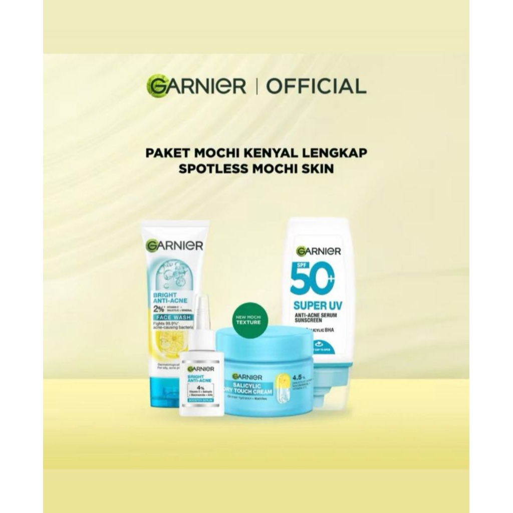 GARNIER PAKET MOCHI LENGKAP ISI 4 | khusus untuk kulit berjerawat