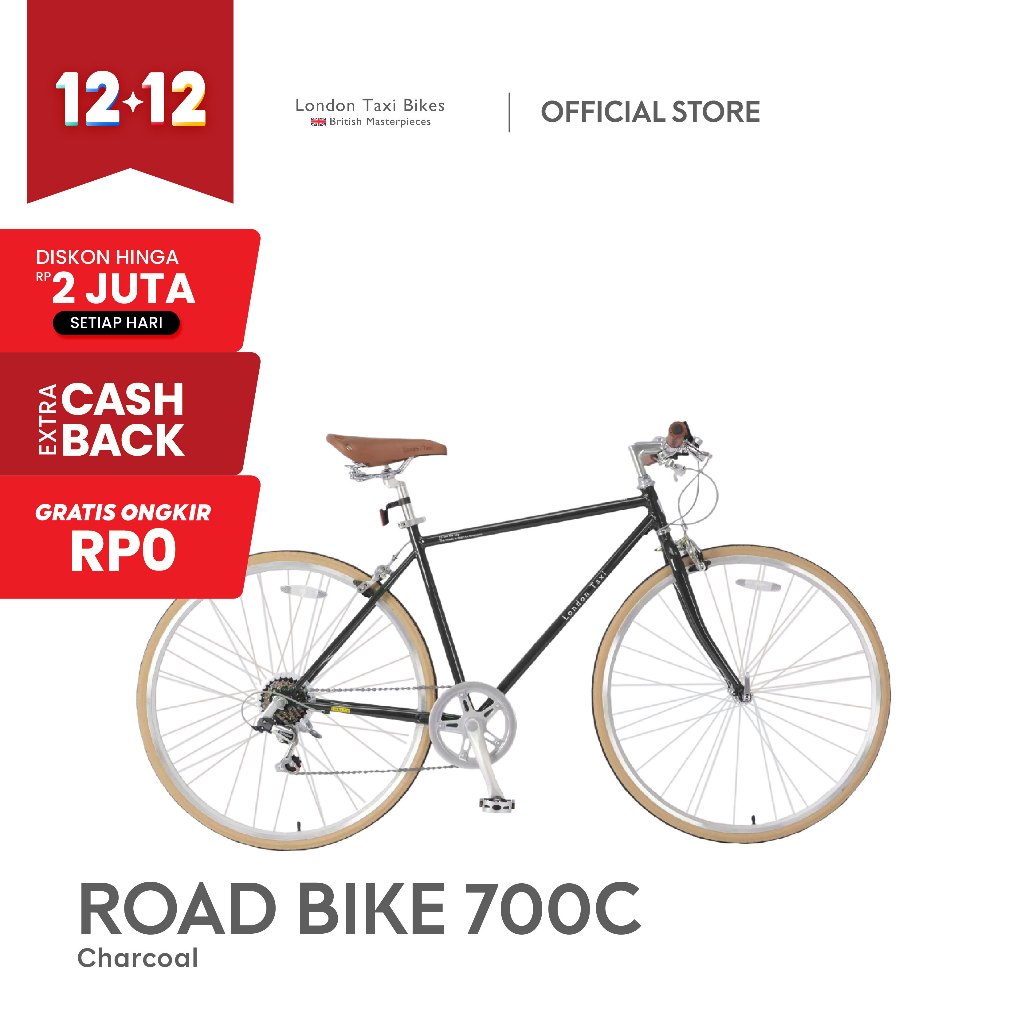 Sepeda London Taxi Road Bike 700C - Charcoal