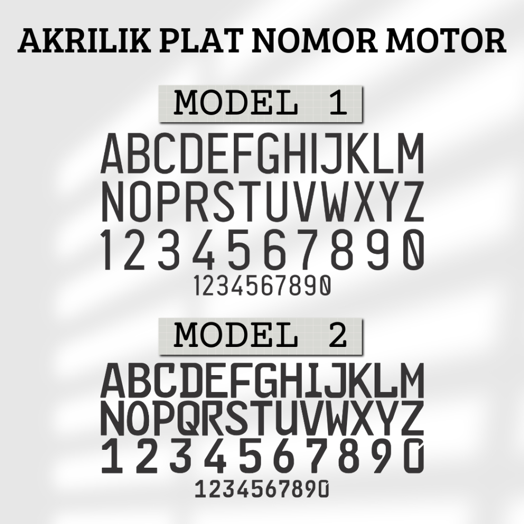 HURUF ANGKA PLAT NOMOR AKRILIK | HURUF ANGKA PLAT NOMOR MOTOR AKRILIK | HURUF ANGKA PLAT NOMOR MOBIL