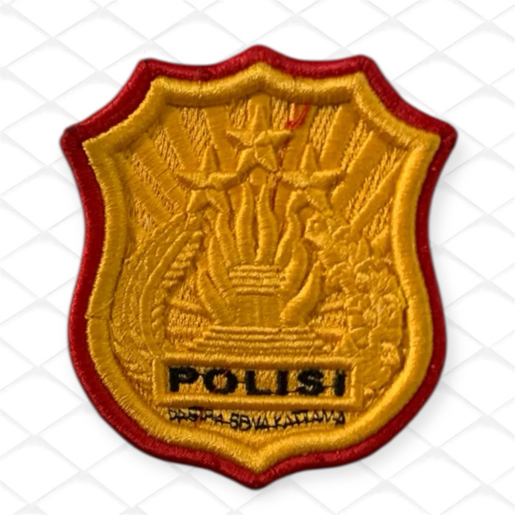 BET ATRIBUT KEWENANGAN POLISI/POLRI LIS MERAH BORDIR TIMBUL