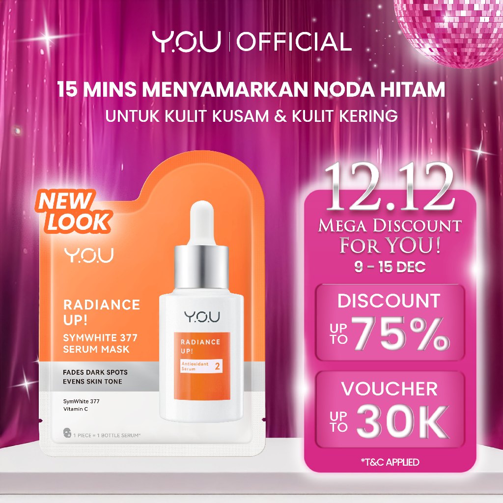 YOU Radiance Up SymWhite 377 Serum Mask Masker Wajah Brightening Vitamin C Atasi Bekas Jerawat & Dar