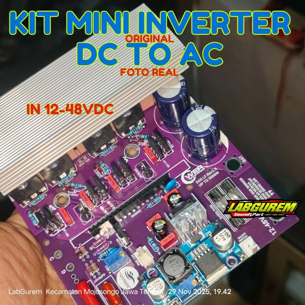 KIT MINI INVERTER EGS 002 PSW DC TO AC PURE SINE WAVE
