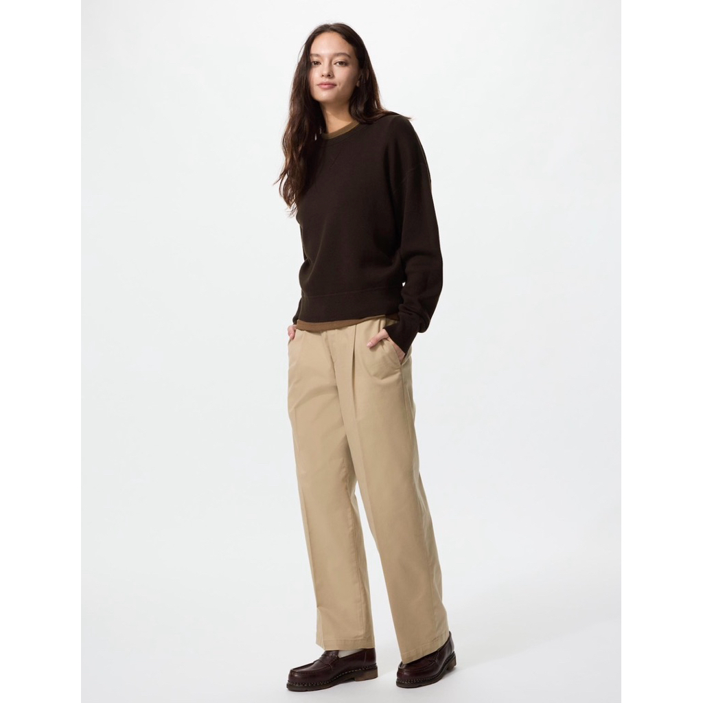 Uniqlo cotton pleated wide pants SALE