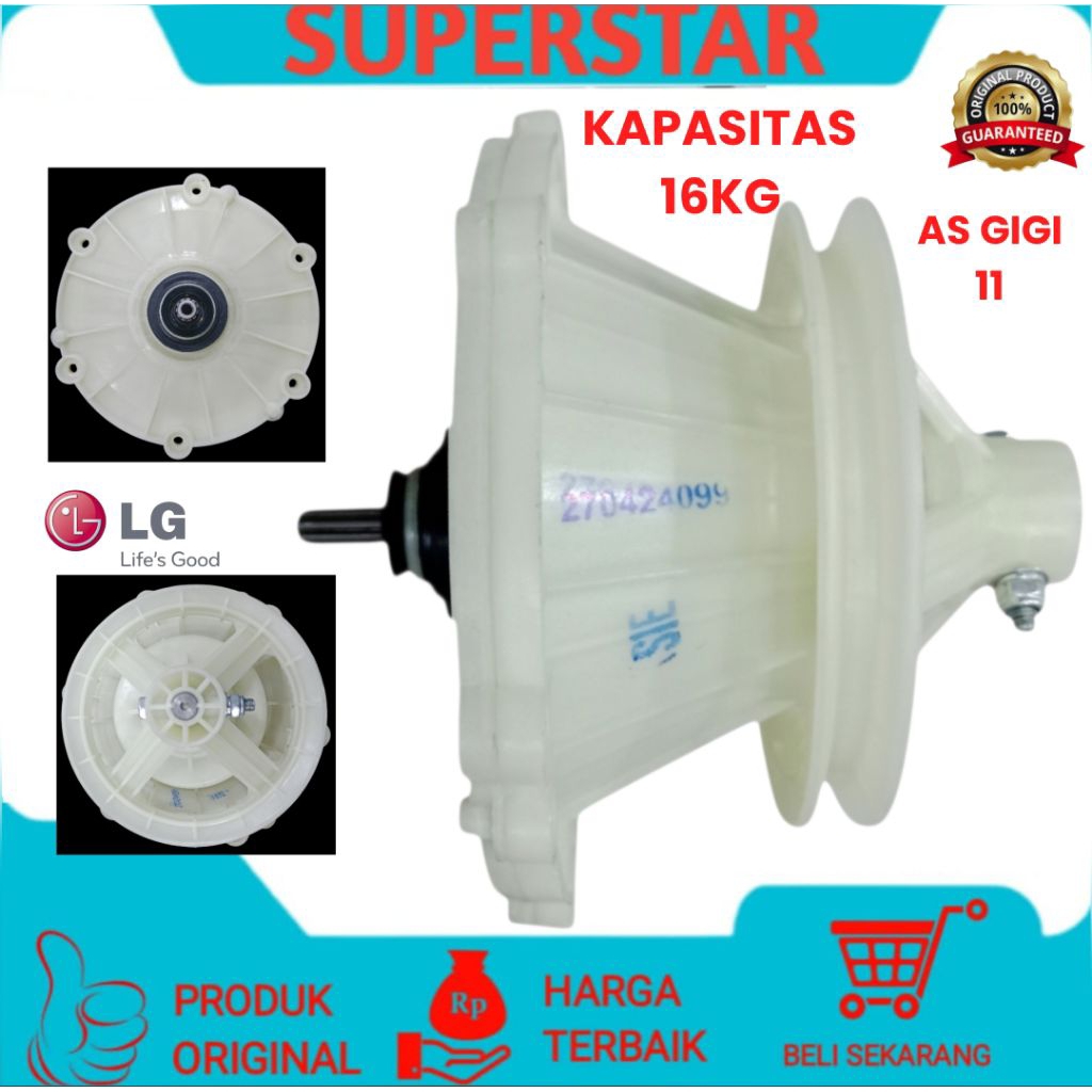 GEARBOX mesin cuci LG original (SIE) kapasitas 16KG as gigi 11 mesin cuci 2 tabung