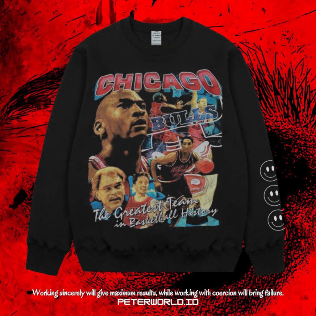 Peterworld "Chicago Bulls" Crewneck | Hoodie | Jaket | Sweater Crewneck Chicago Bulls Original Premi