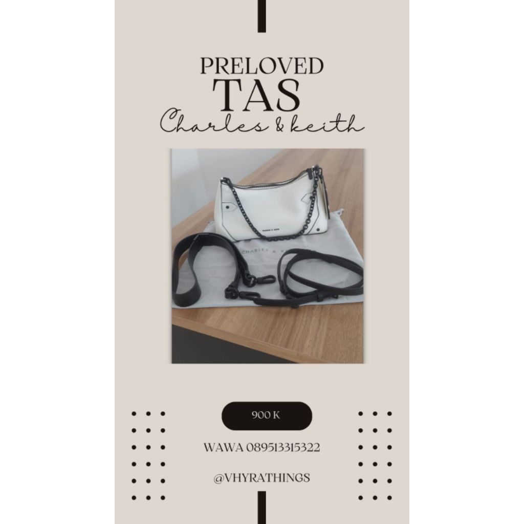 preloved tas charles & keith (putih)