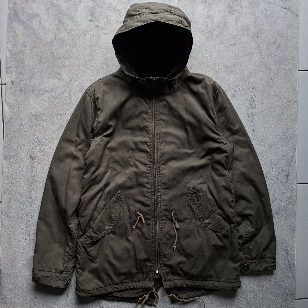 Parka Coat Fishtail Jacket by Back Number (olivegreen)
