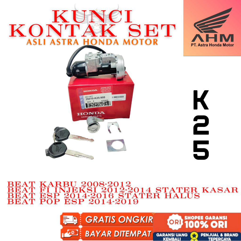 K25 ORIGINAL KUNCI SET HONDA BEAT F1, KUNCI SET HONDA BEAT ESP, KUNCI SET HONDA BEAT POP, KUNCI SET 