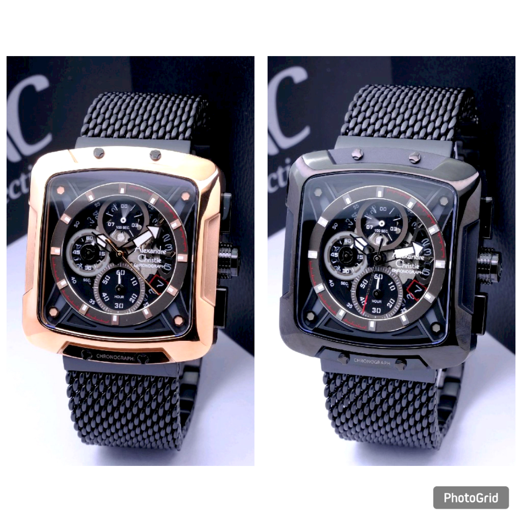 Jam Tangan Pria AC Alexandre Christie 3030 Original Chronograph - Rantai Pasir - Garansi Resmi 1 Tah