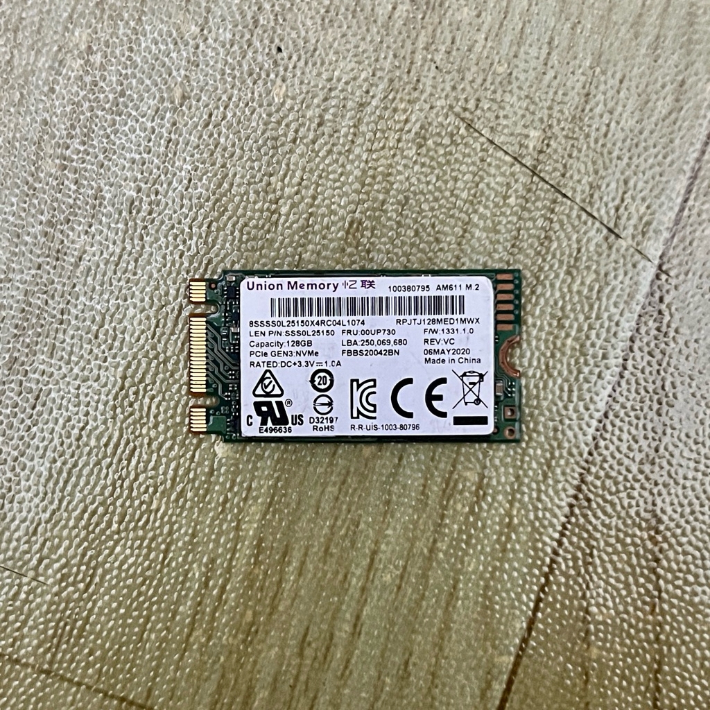Union Memory NVMe M.2 2242 128GB + Windows10
