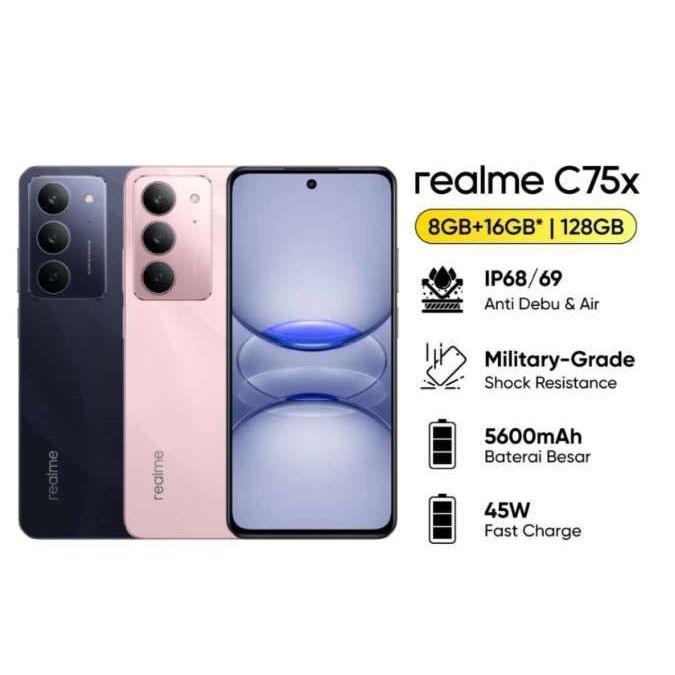 REALME C75X NFC RAM 6GB | 8GB INTERNAL 128GB | 256GB GARANSI RESMI HP MURAH