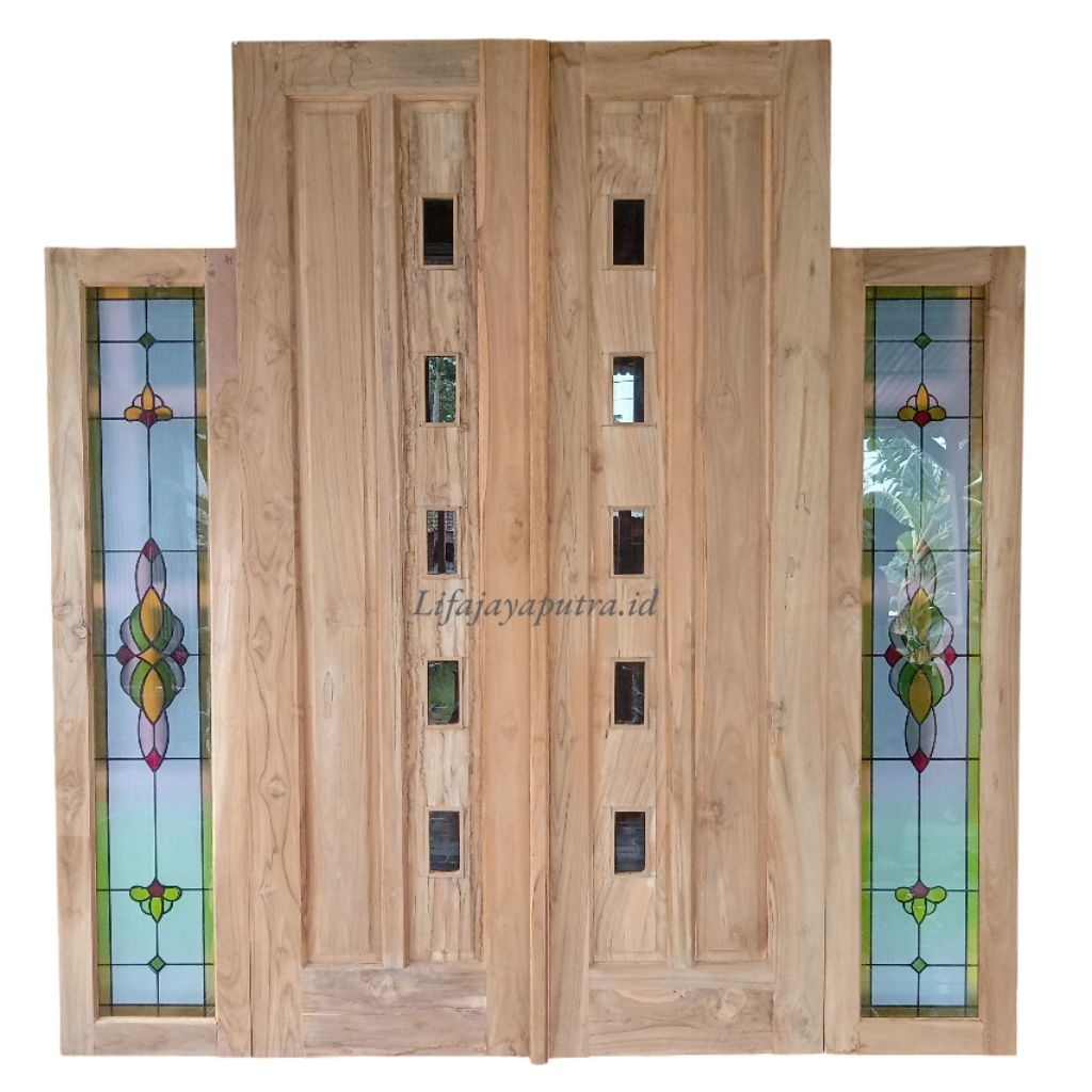 Kusen dan Daun Pintu Jendela Kupu Tarung Minimalis Kayu Jati Perhutani / Nota / Resi