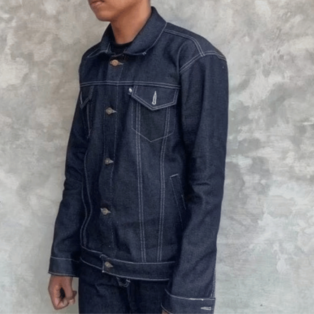 Jaket Jeans Denim Selvedge Raw Denim Jaket Pria Dewasa