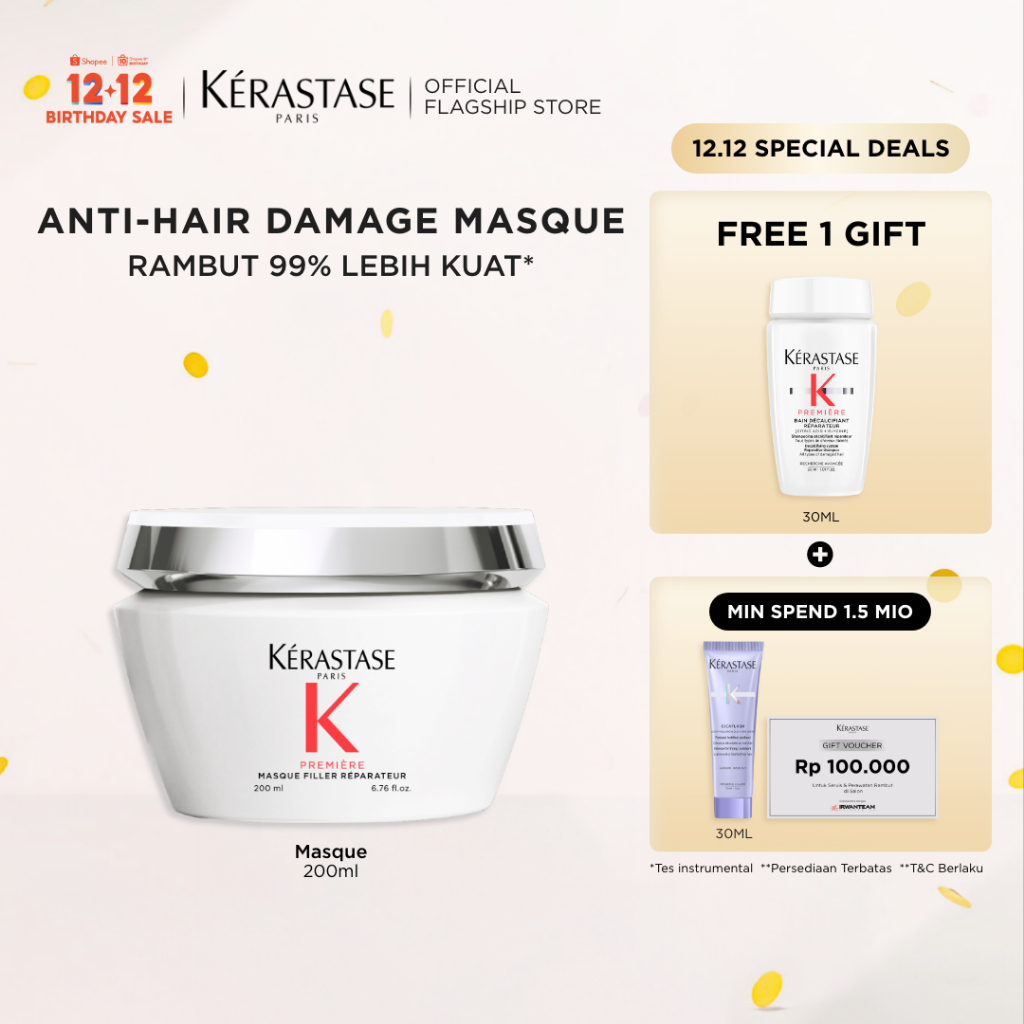 Kerastase Masque Premiere 200ml Anti-Hair Damage Hair Mask - Masker Rambut untuk Rambut Rusak & Memp