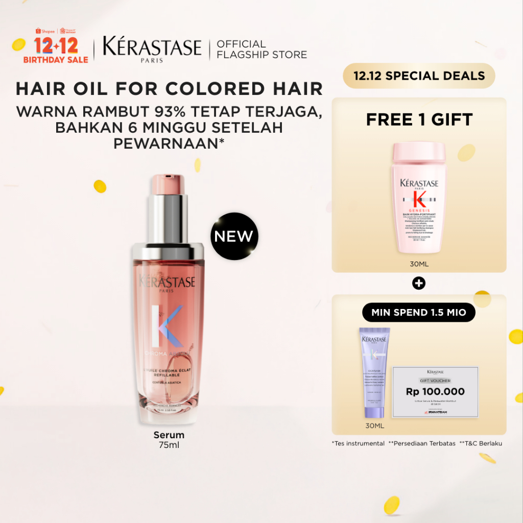 Kerastase Chroma Absolu Hair Oil 75ml Hair Serum for Colored Hair - Serum Rambut untuk Rambut Diwarn