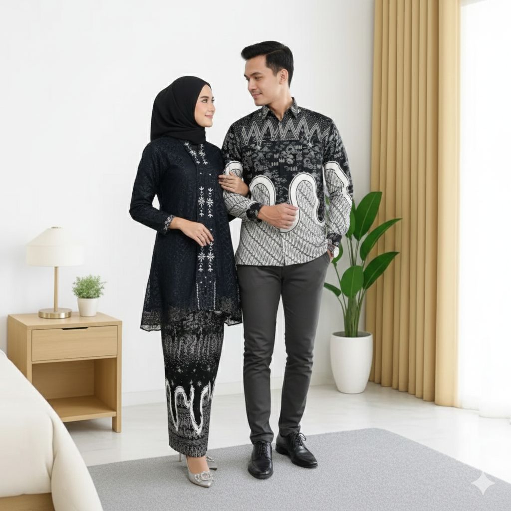 {Toko.Sky} Couple Safariya Tunik/Couple Kebaya Tunik Busui/Couple Kebaya Kartini Modern