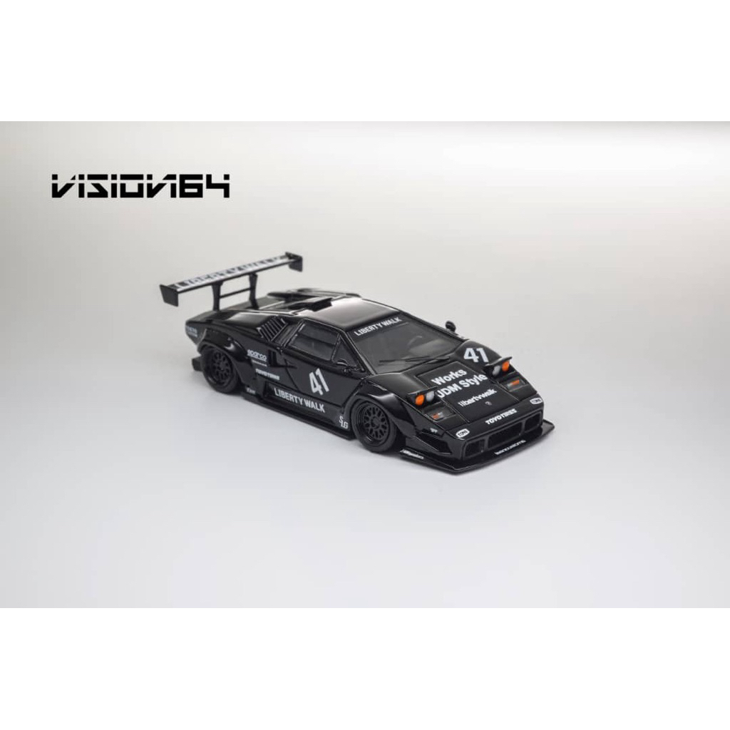 Vision 64 Lamborghini Countach LP500 LB Works Black Deluxe Packaging