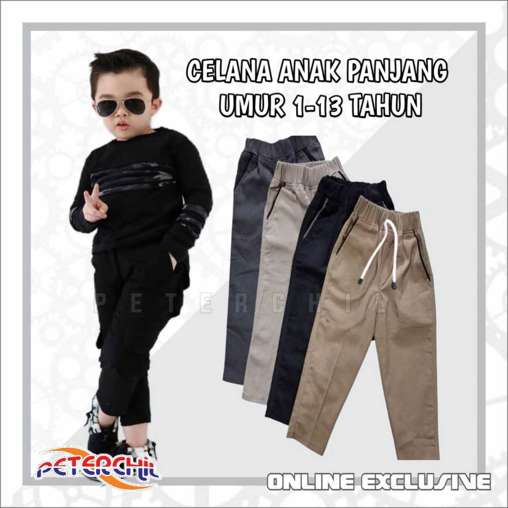 CHINOS PANJANG ANAK-ANAK REMAJA CELANA CHINO TANGGUNG PINGGANG KARET