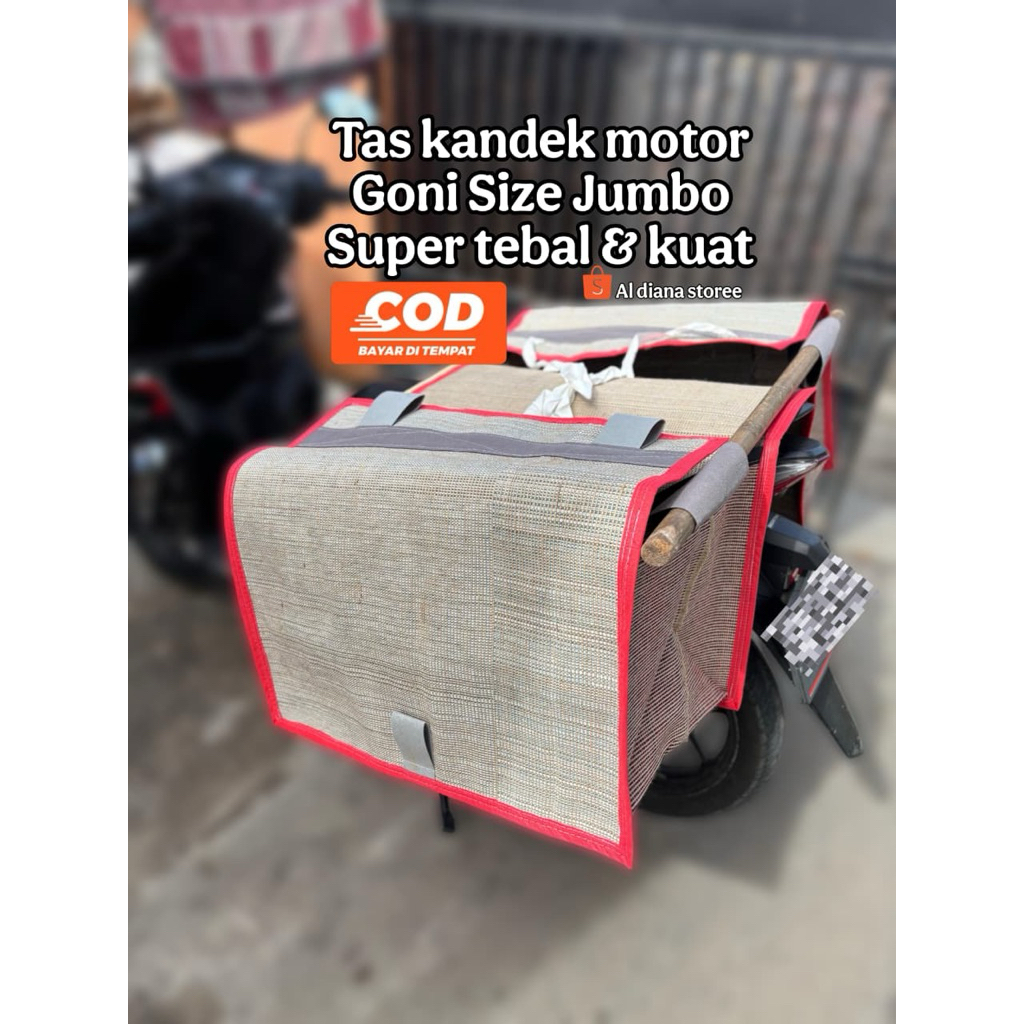 TAS KANDEK MOTOR size jumbo bahan goni super tebal dan kuat tas kurir tas obrok