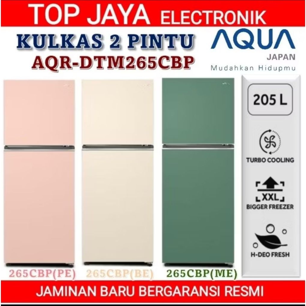 KULKAS 2 PINTU TANPA BUNGA ES AQUA/KULKAS AQUA 2 PINTU TANPA BUNGA ES/KULKAS TANPA BUNGA ES 2 PINTU 