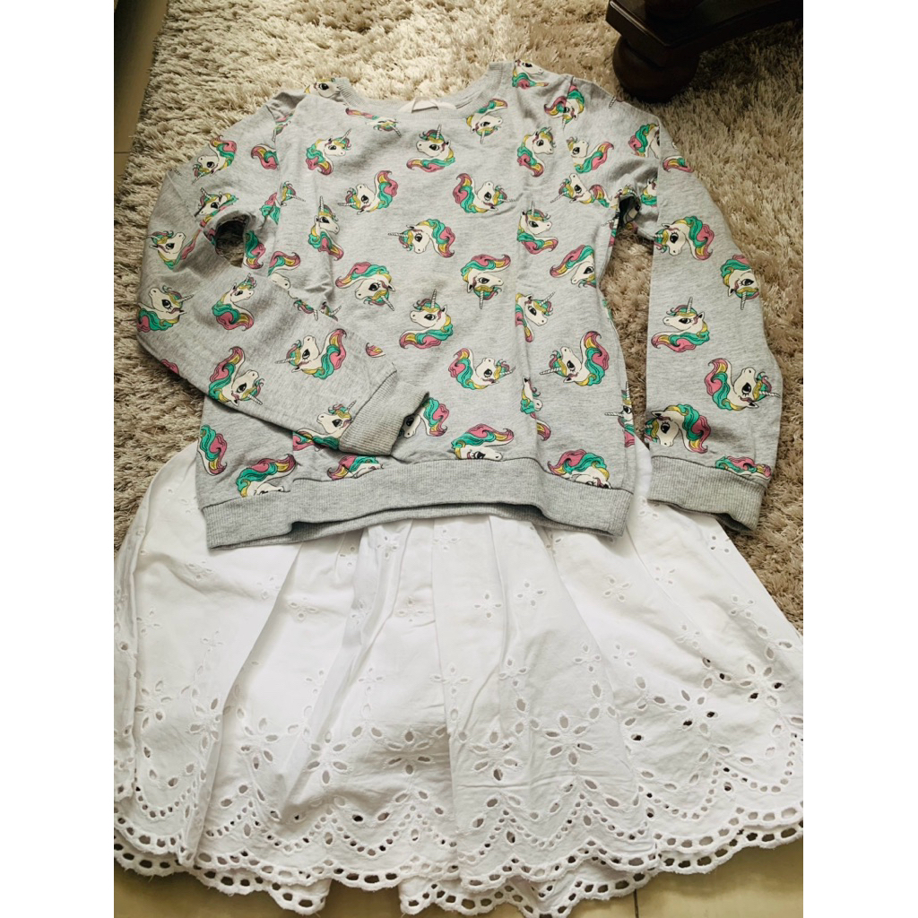 set Anak preloved dan dress batik keris