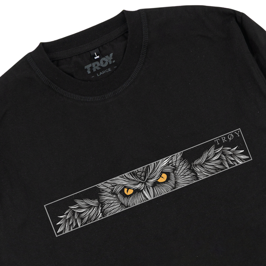 Troy Company Double Sleeve Double Layer Longsleeve Tshirt Pure Black Gaze - Kaos Lengan Panjang Hitam DSD 2582