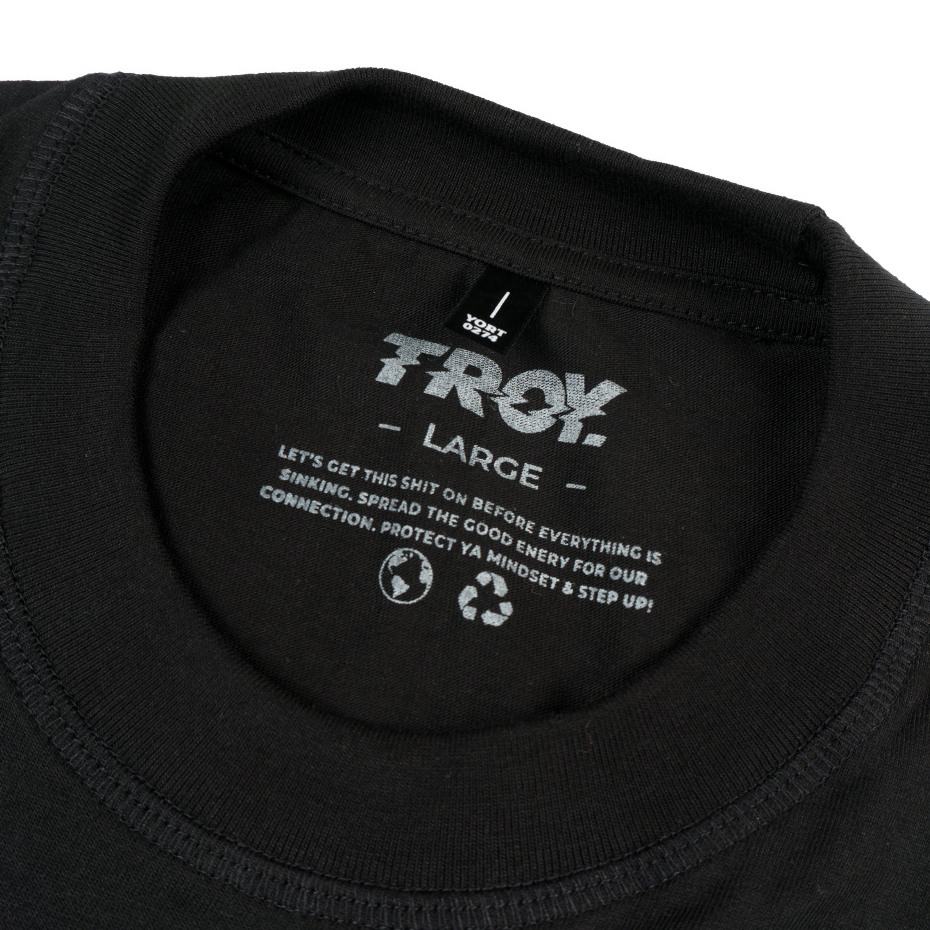 Troy Company Double Sleeve Double Layer Longsleeve Tshirt Pure Black Wrath - Kaos Lengan Panjang Hitam DSD 2529