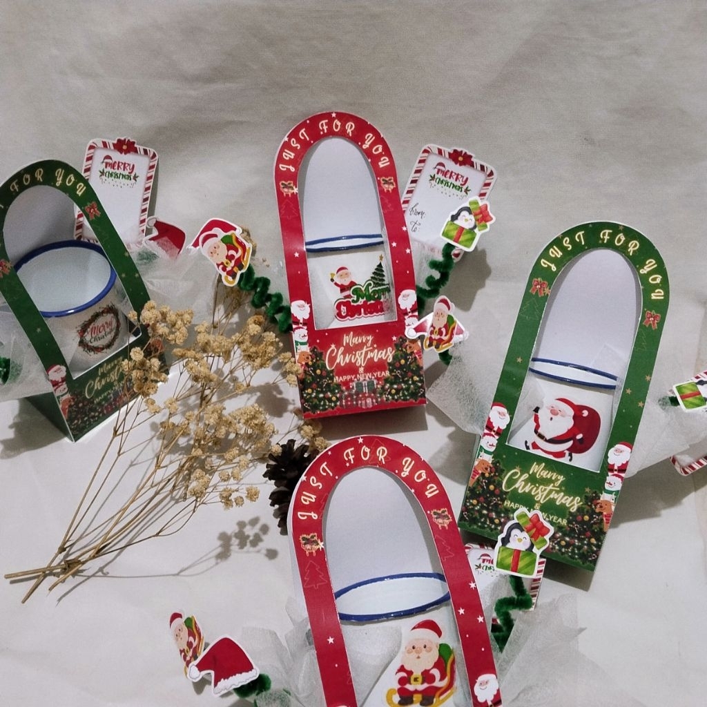 hampers hari natal isi mug enamel mini