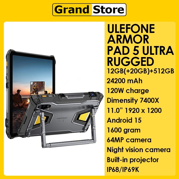 Ulefone Armor Pad 5 Ultra | 5G | 12GB/512GB | Dimensity 7400X | 11.0" | Projector | rugged tablet