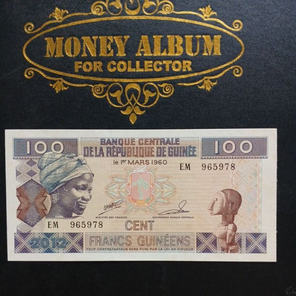 Uang kertas Guinee 100 Cent Francs 1960 UNC