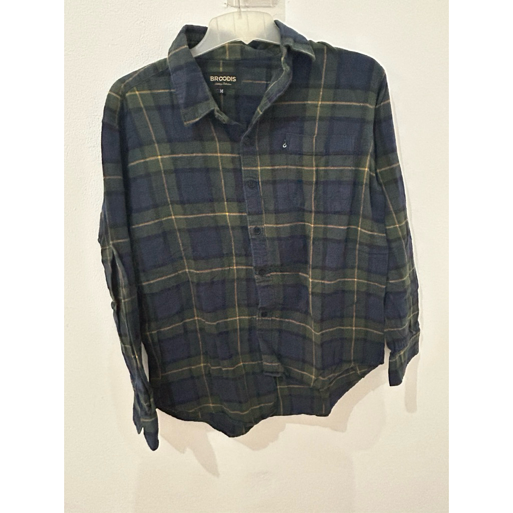 Kemeja Panel Kotak Navy