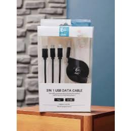 Kabel Oki Doki | OKIDOKI USB Data Cable 3 In 1 Black Us-L1 - Kabel Charger