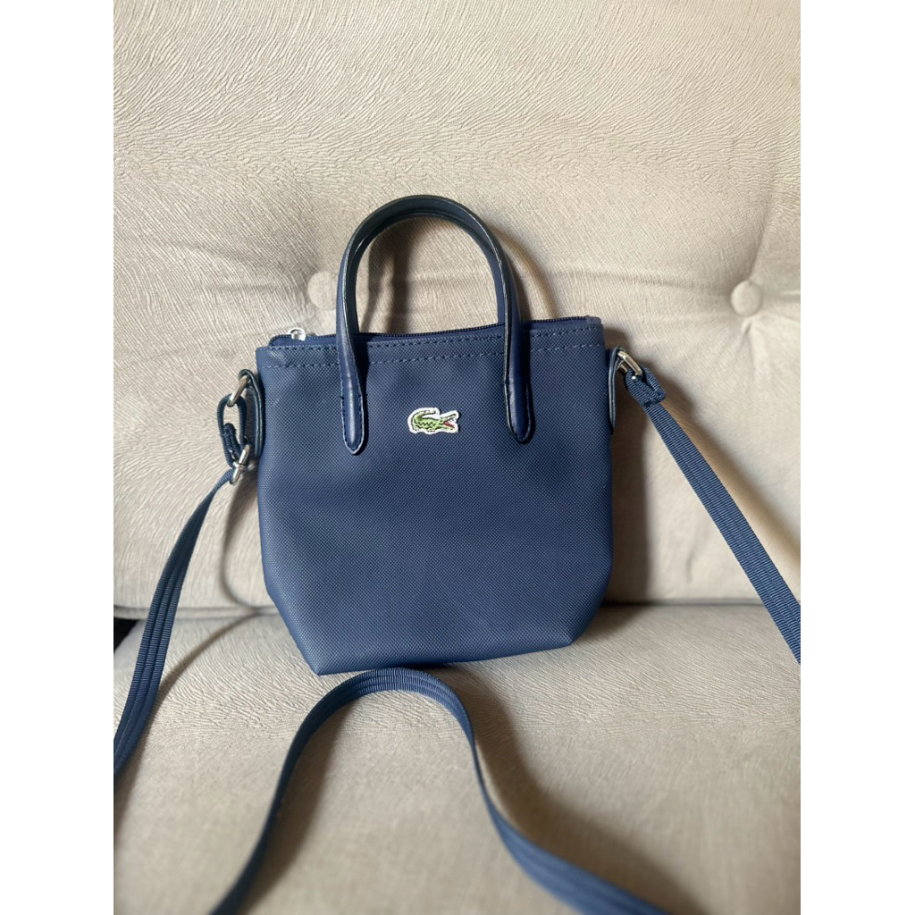 lacoste mini sling bag navy