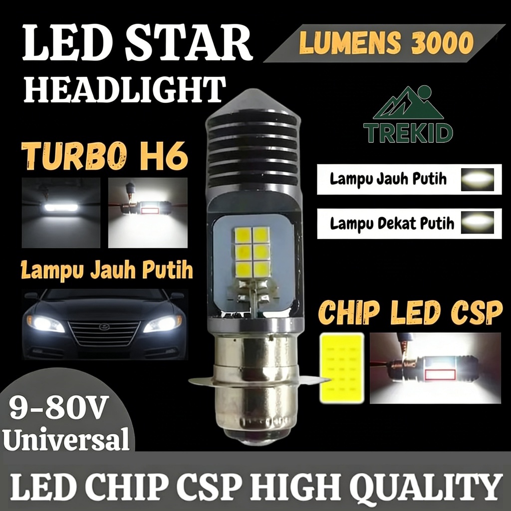 Lampu Motor LED H6 Super Terang AC/DC – Lampu Utama Matic