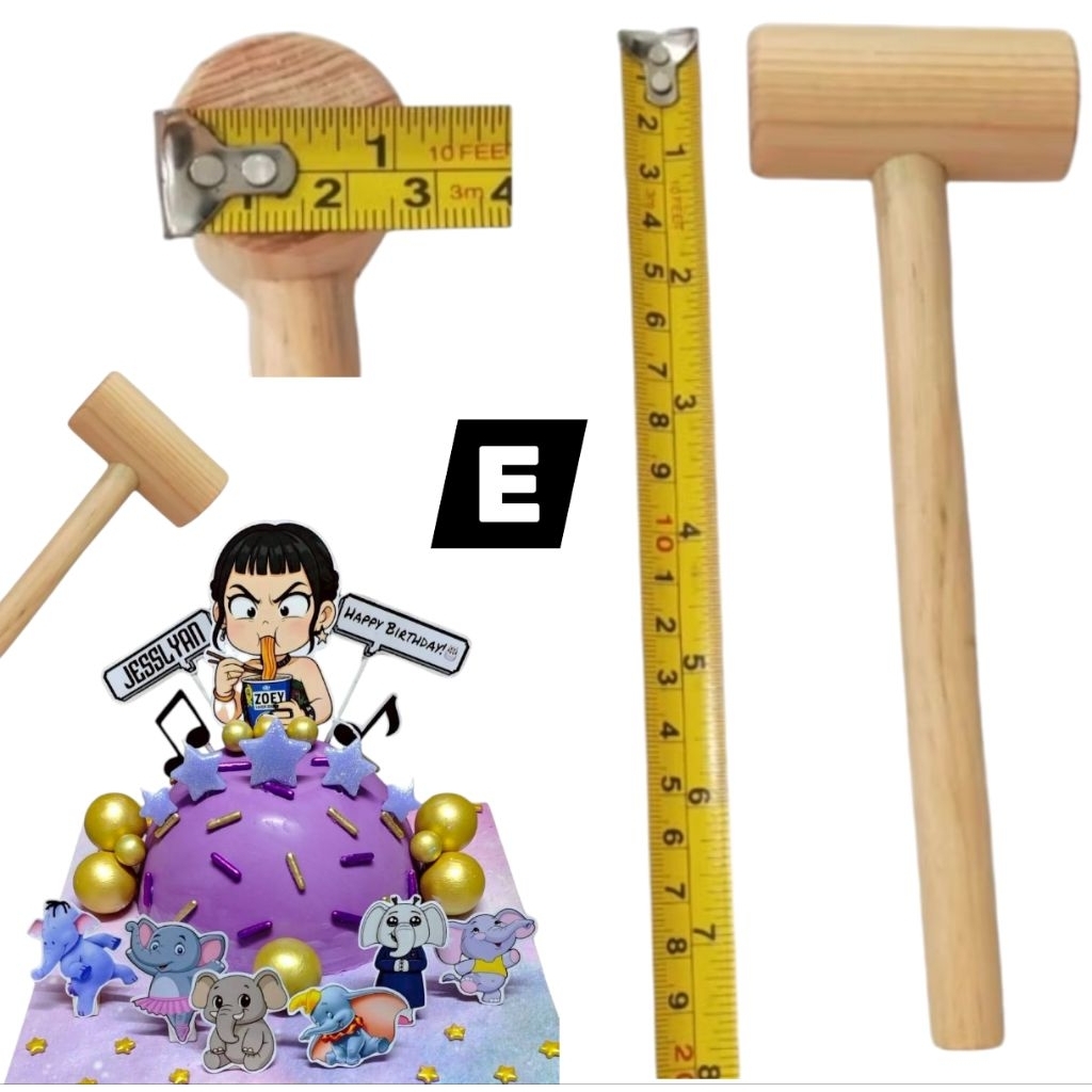 Palu Pinata Cake - Palu Kayu - Palu Foodgrade - Palu serba guna - Hammer - Pinata Cake - Kue Pinata