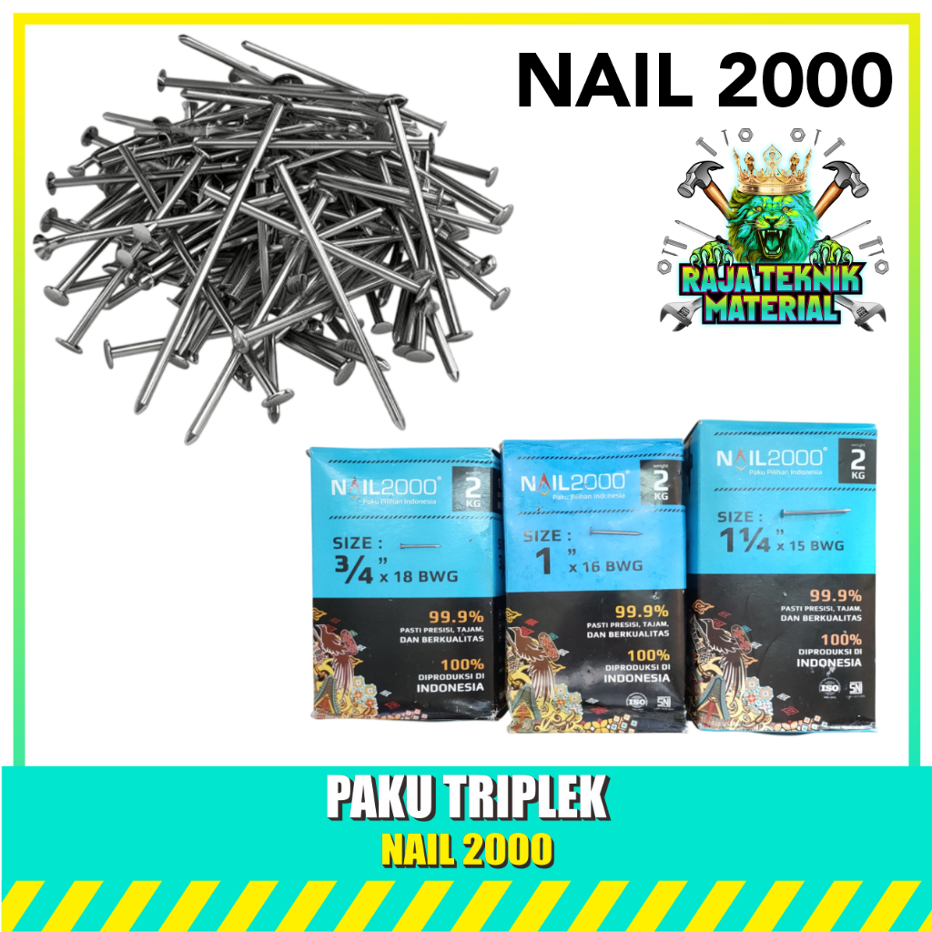 [FULL 2 KG] NAIL 2000 Paku Triplek Paku Kecil 3/4"inch 1"inch 1 1/4"inch / / Paku Seri Triplek Nail 