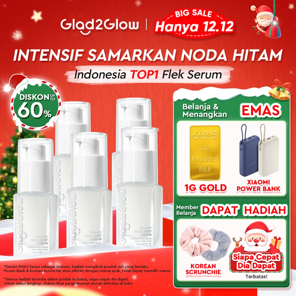 [12.12 Belanja 200rb, Disc. 20%]Glad2Glow Yuja Symwhite 377 Dark Spot Serum Eksfoliasi Wajah collage