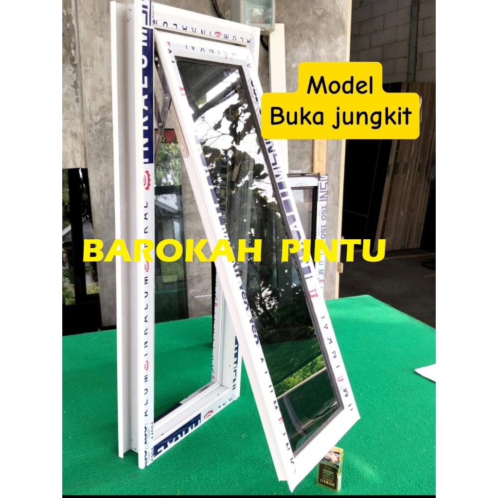 JENDELA ALUMINIUM L50xT180  Casement komplit gratis packing kayu