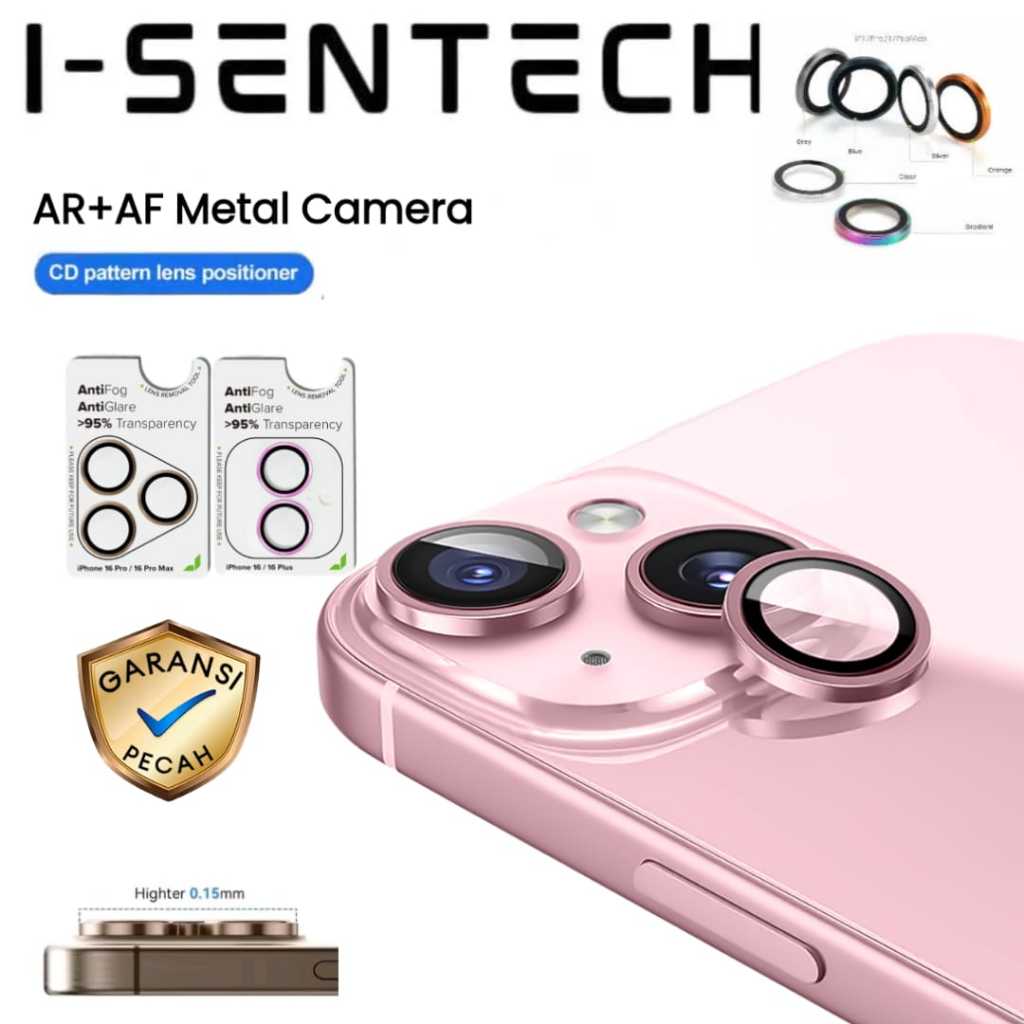 I-SENTECH Ring pelindung kamera metal lensa protector camera Anti Fog Anti Reflective iPhone 13 13 M