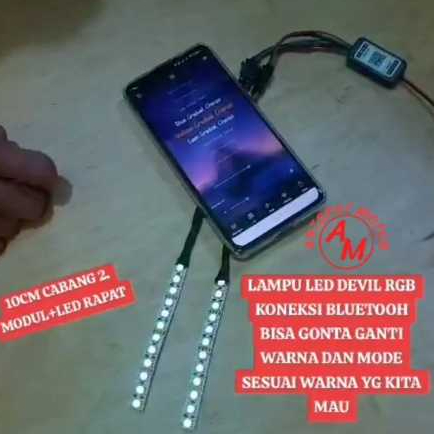2PCS LAMPU LED DEMON RGB / DEVIL RGB KONEKSI BLUETOOTH LED RAPAT