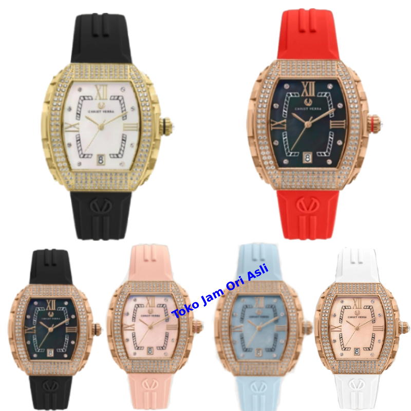 Promo Original Jam Tangan Wanita Christ Verra Casual Women Watches Glimora Series CV 53321L-35 Rubbe